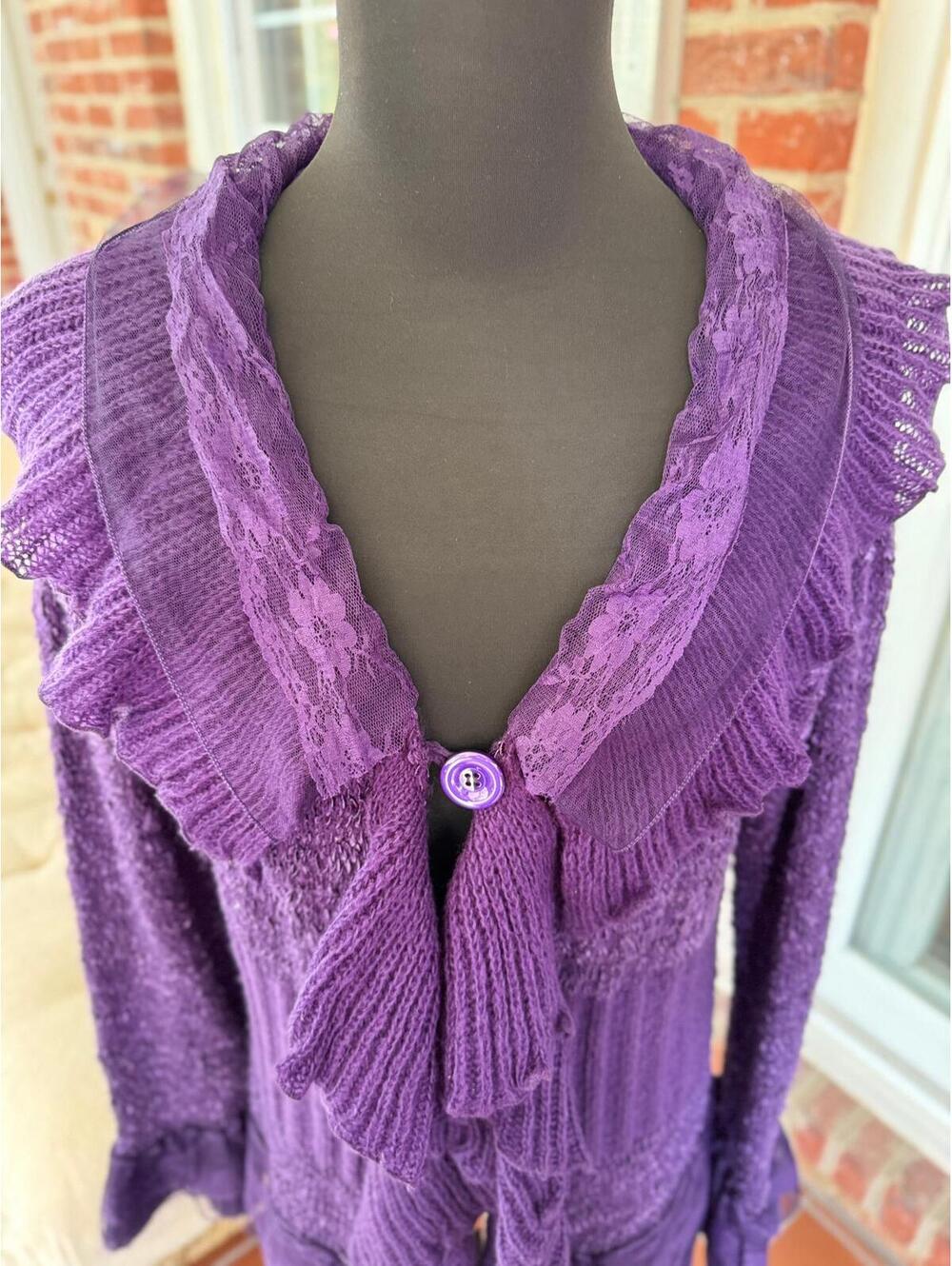 Luxe Lace Trim Knit Sweater - Size 3X